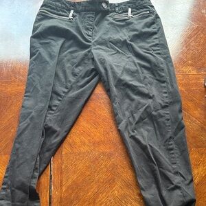 Michael Kors Black Stretch Pants with Zip Pocket Detail